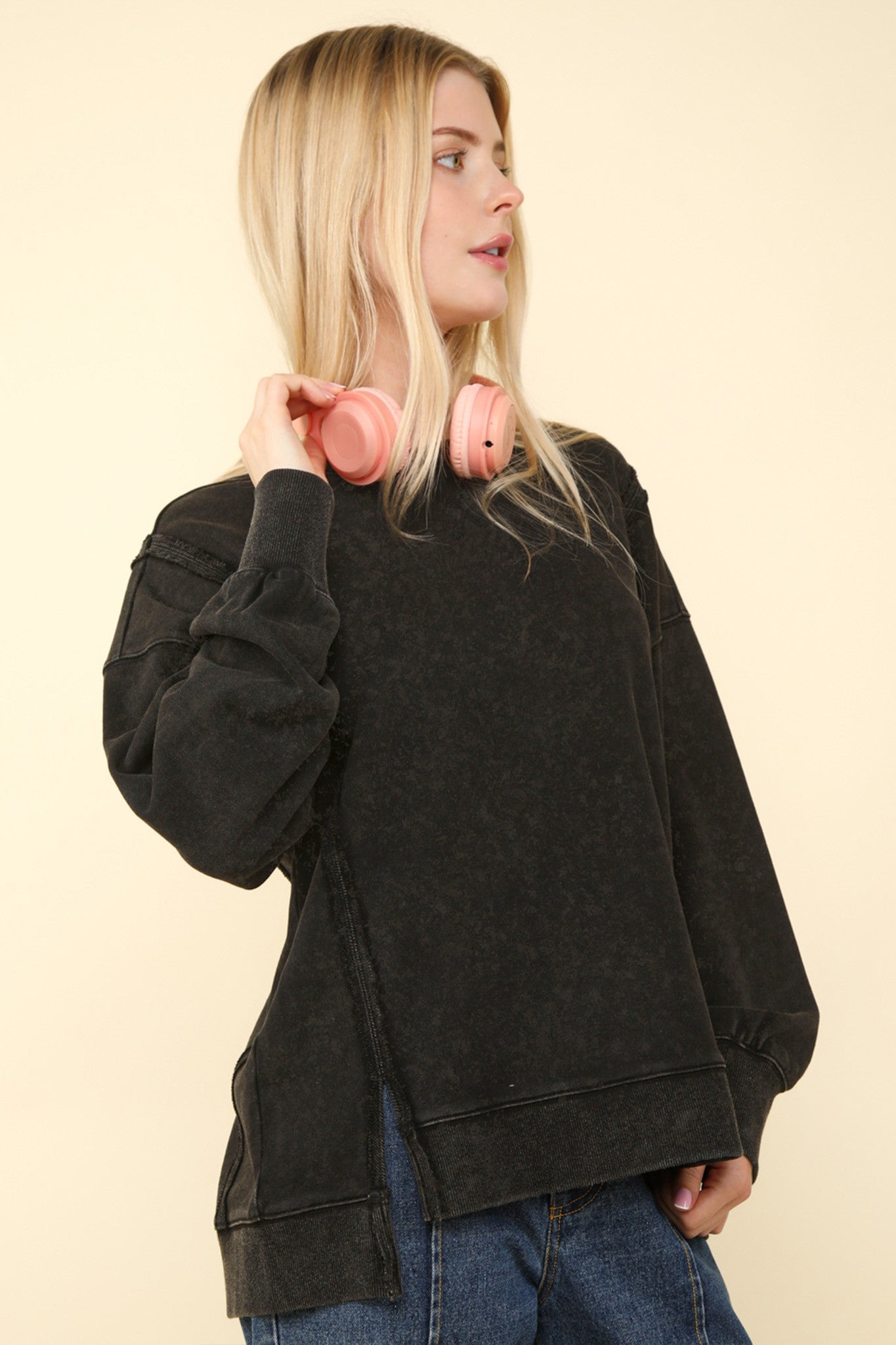 Mineral Washed Knit Top