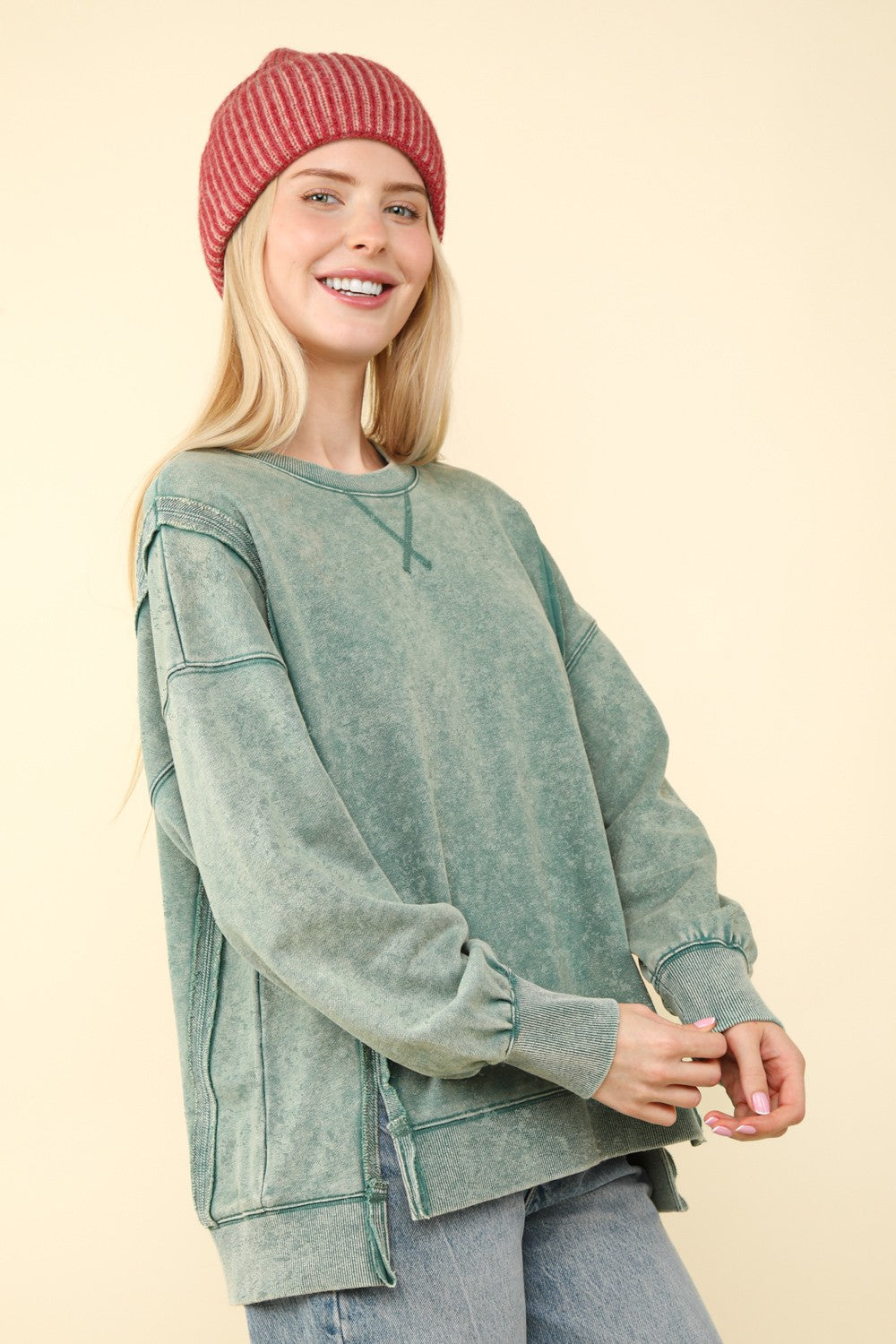 Mineral Washed Knit Top
