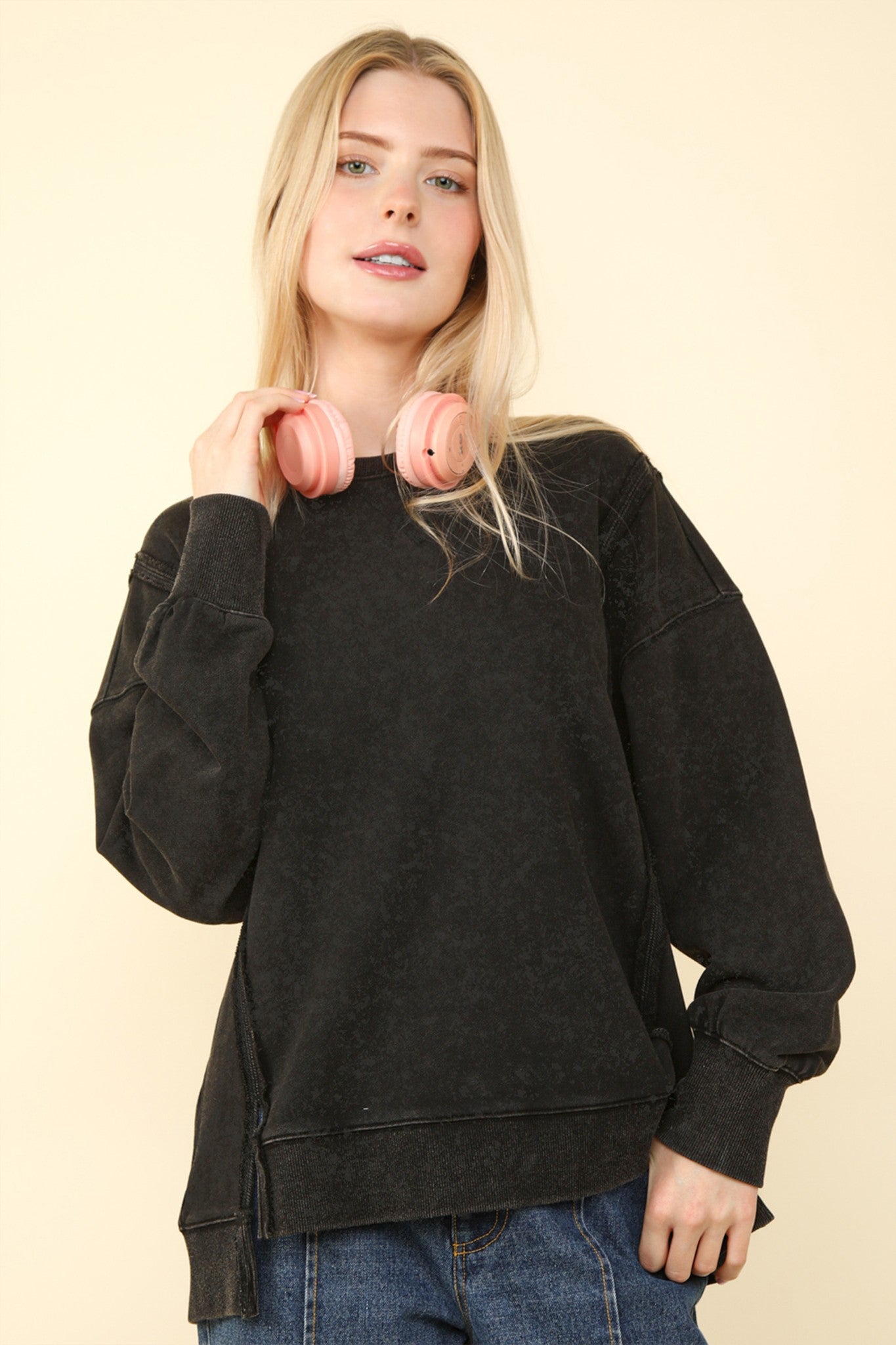 Mineral Washed Knit Top