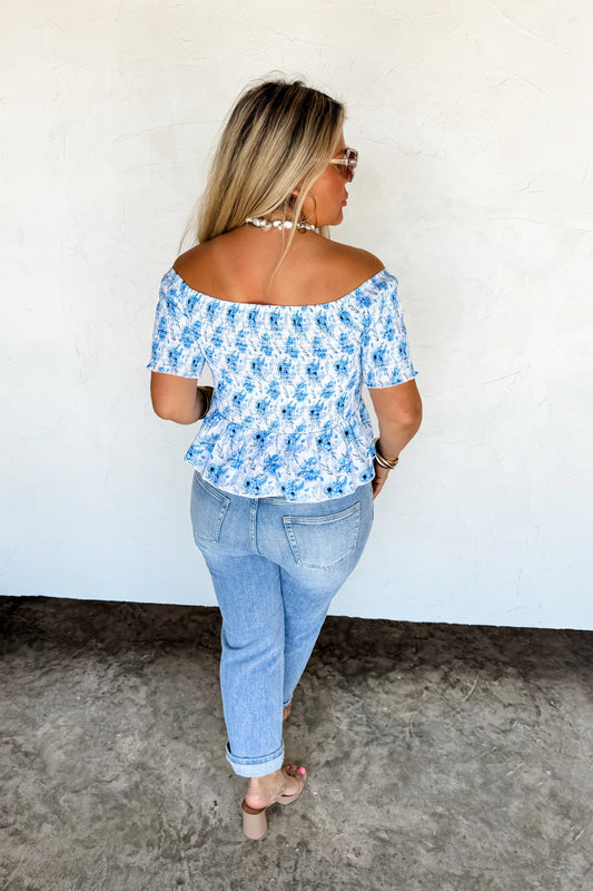 BLAKELEY ESSIE FLORAL SMOCKED TOP