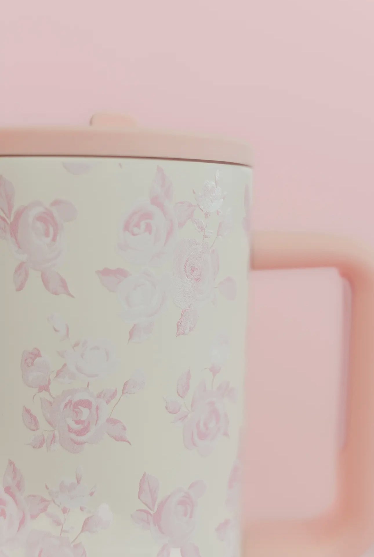 Cream & Pink Floral 40oz Tumbler