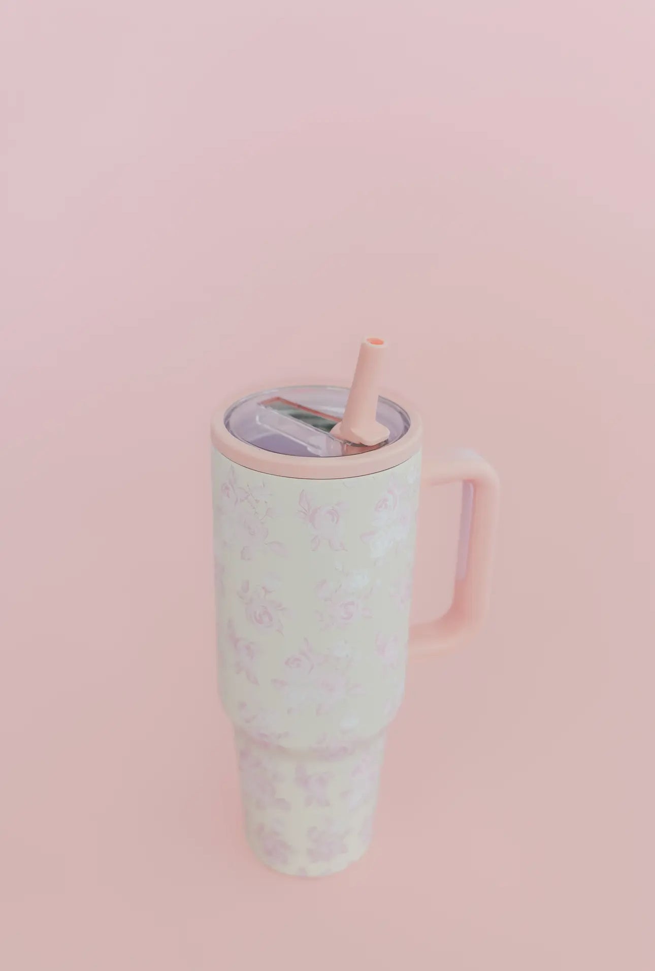 Cream & Pink Floral 40oz Tumbler