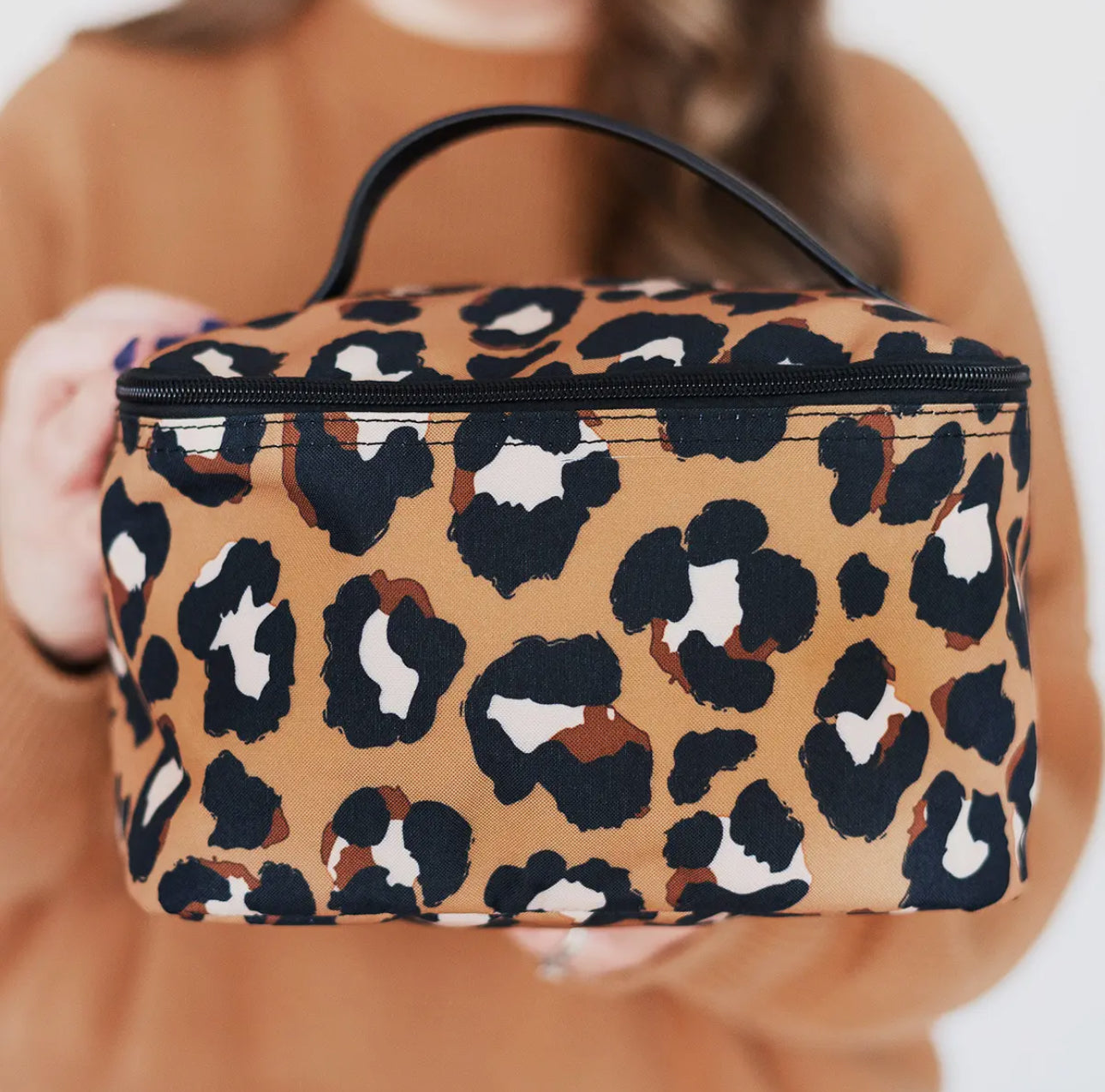 Brown Leopard Cosmetic Bag