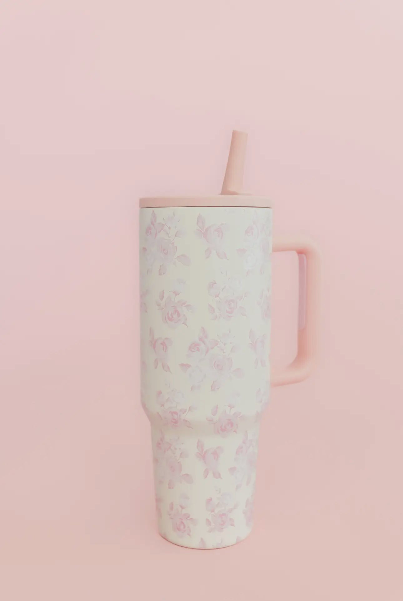 Cream & Pink Floral 40oz Tumbler