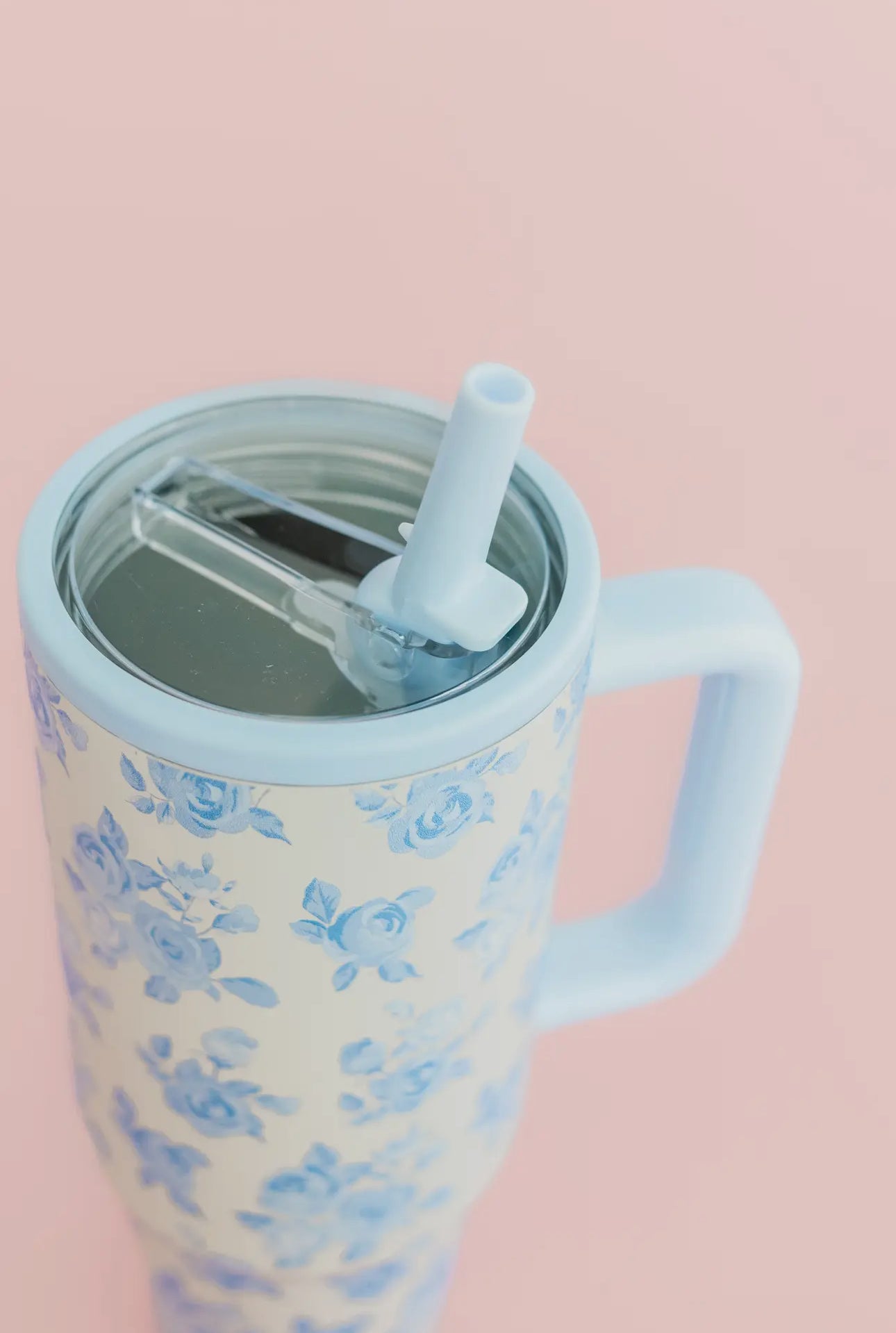 Cream & Blue Floral 40oz Tumbler