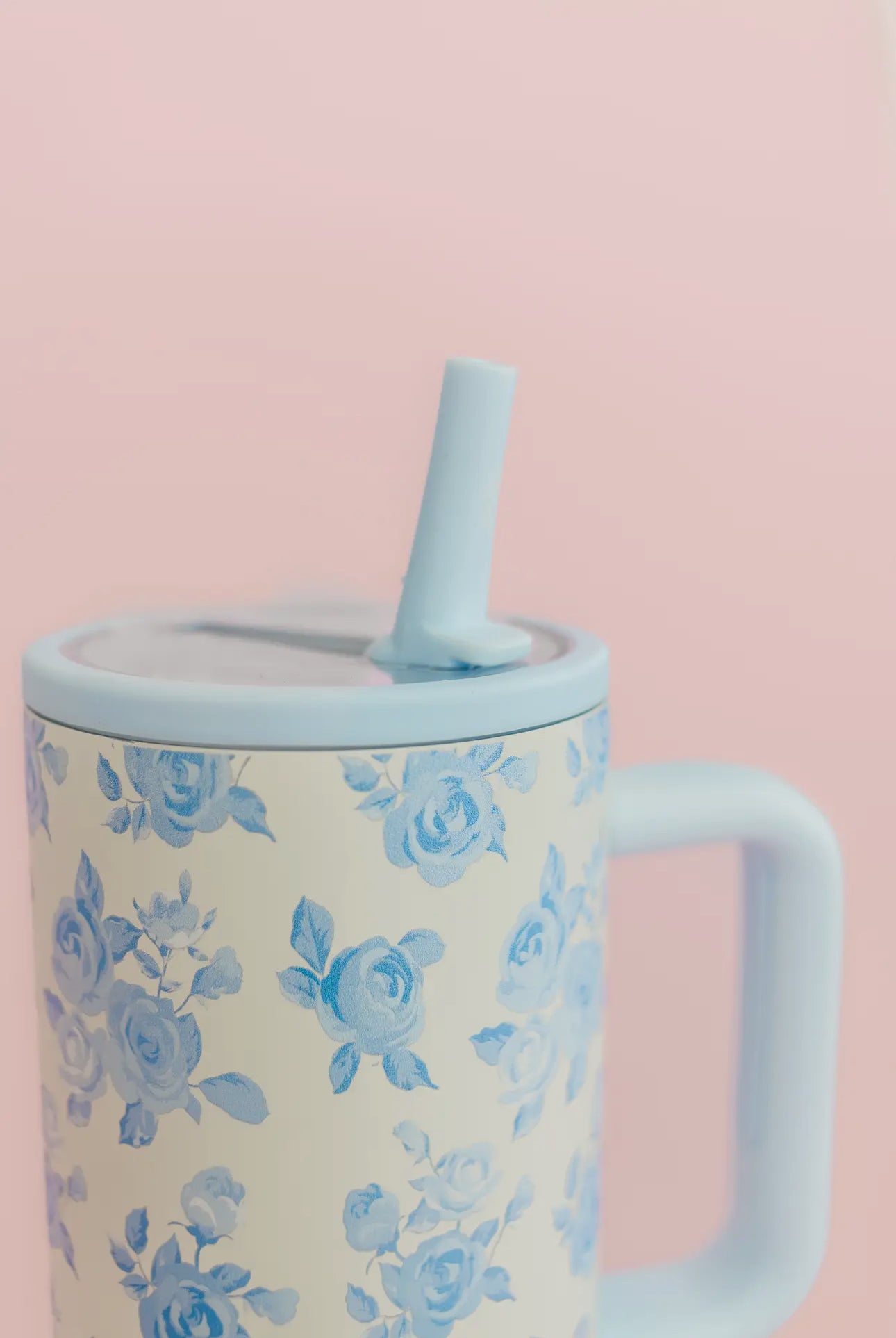 Cream & Blue Floral 40oz Tumbler