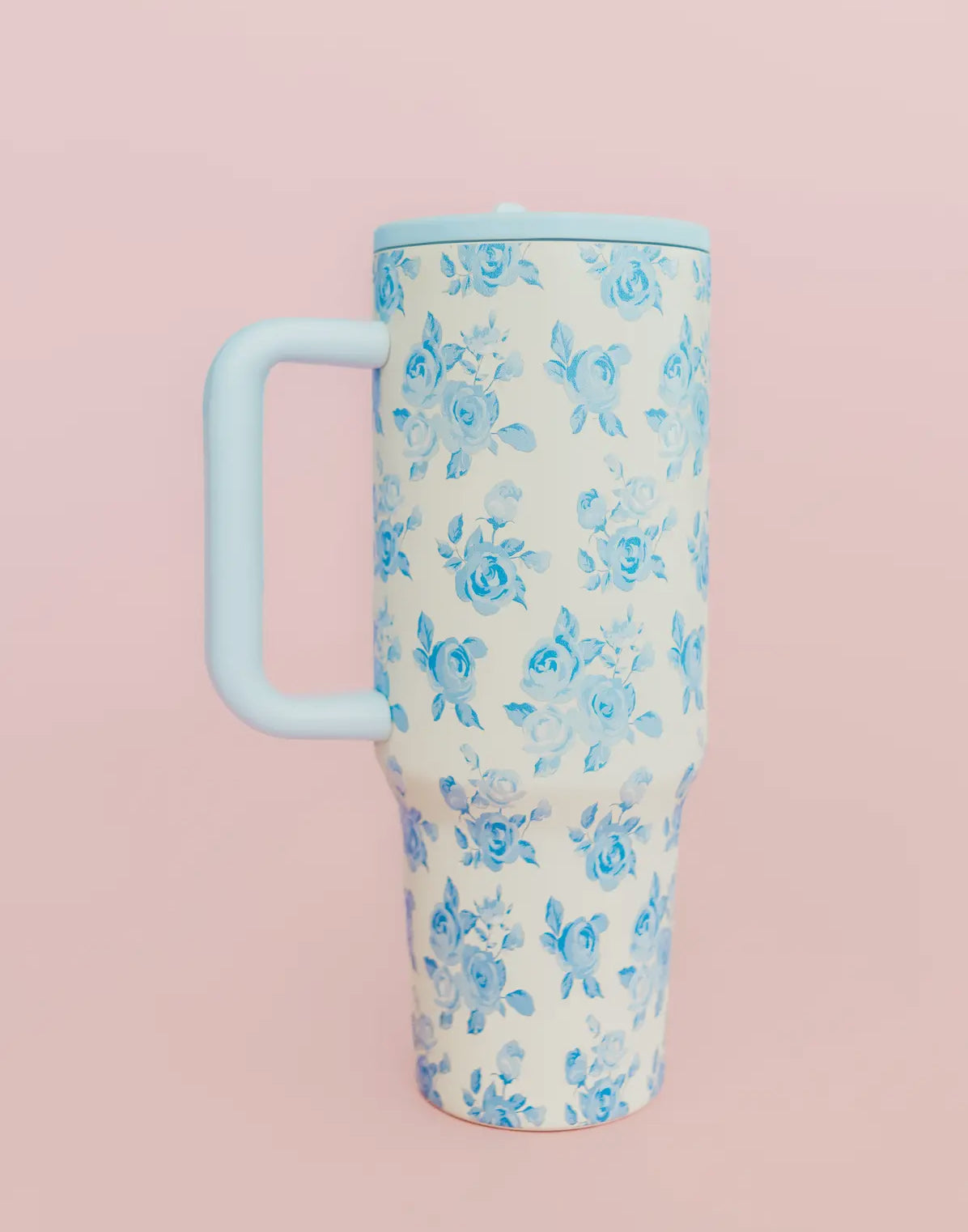 Cream & Blue Floral 40oz Tumbler