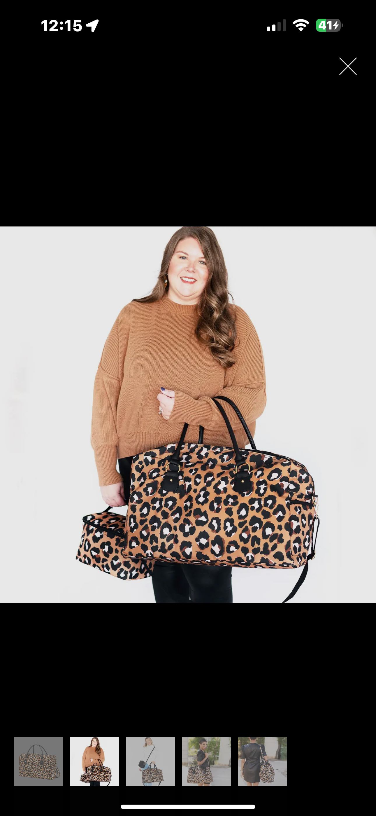 Brown Leopard Duffle Bag