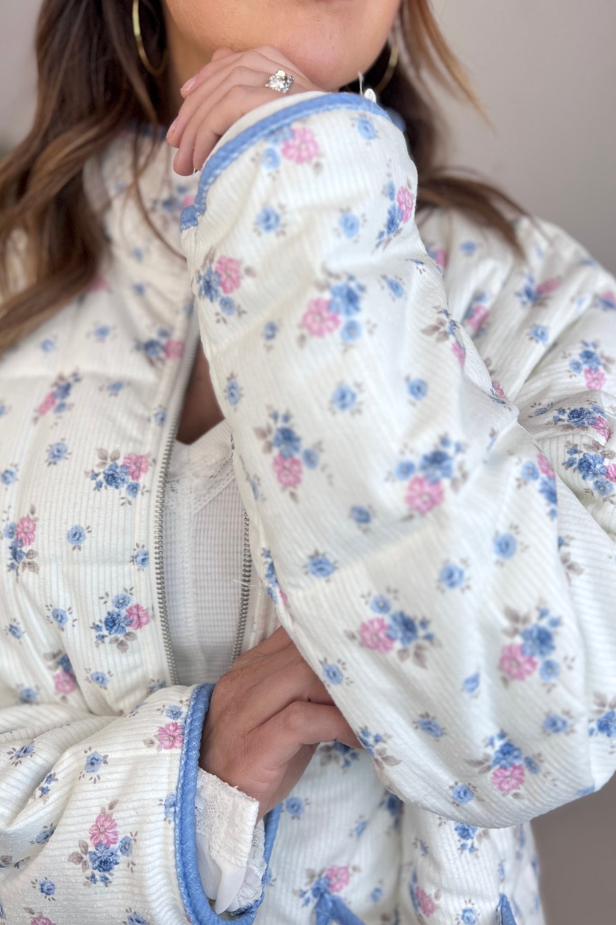 Gale Quilted Floral Corduroy Jacket