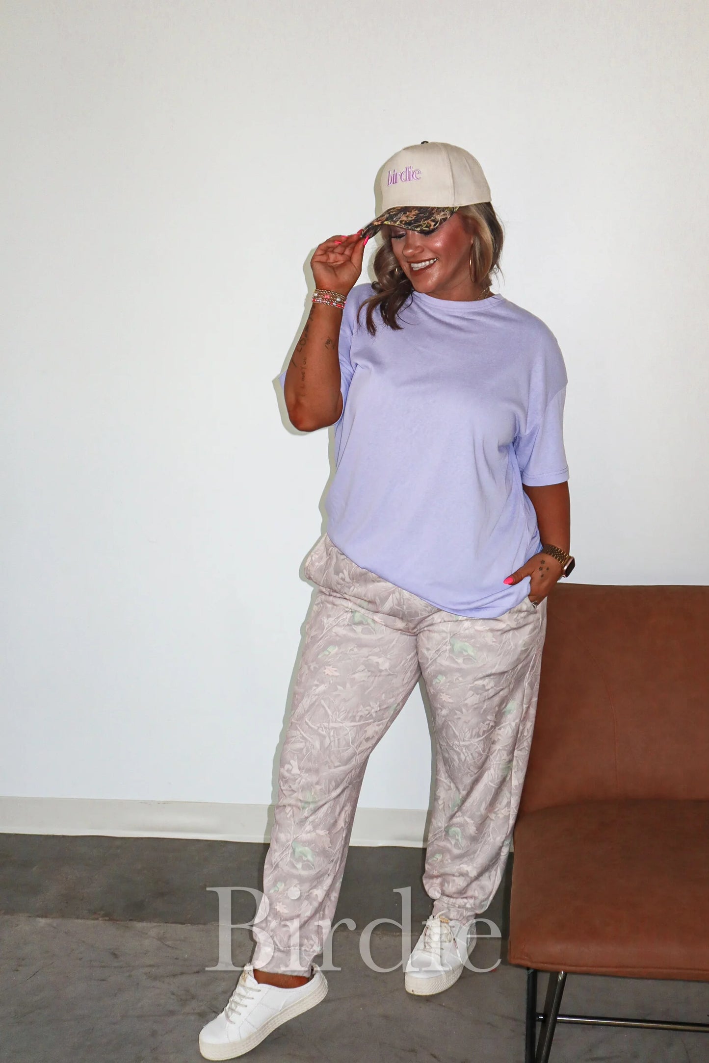 BIRDIE Relaxed Lilac Boyfriend Tee