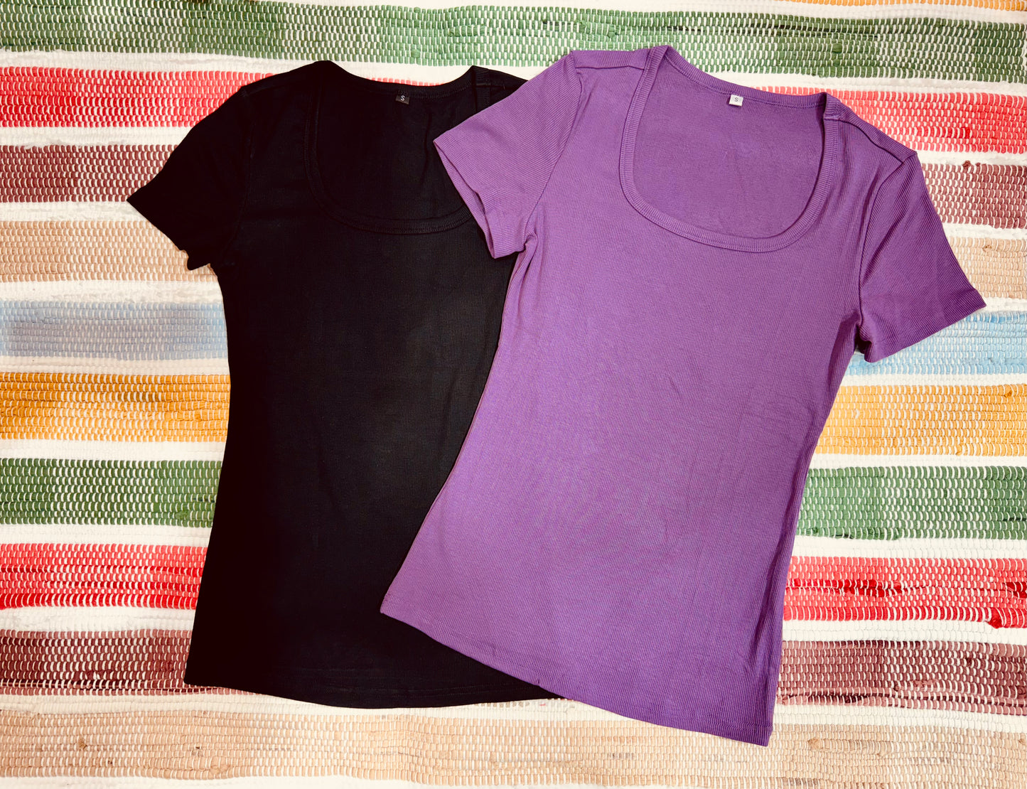 Leslea Ribbed Basics-Tee