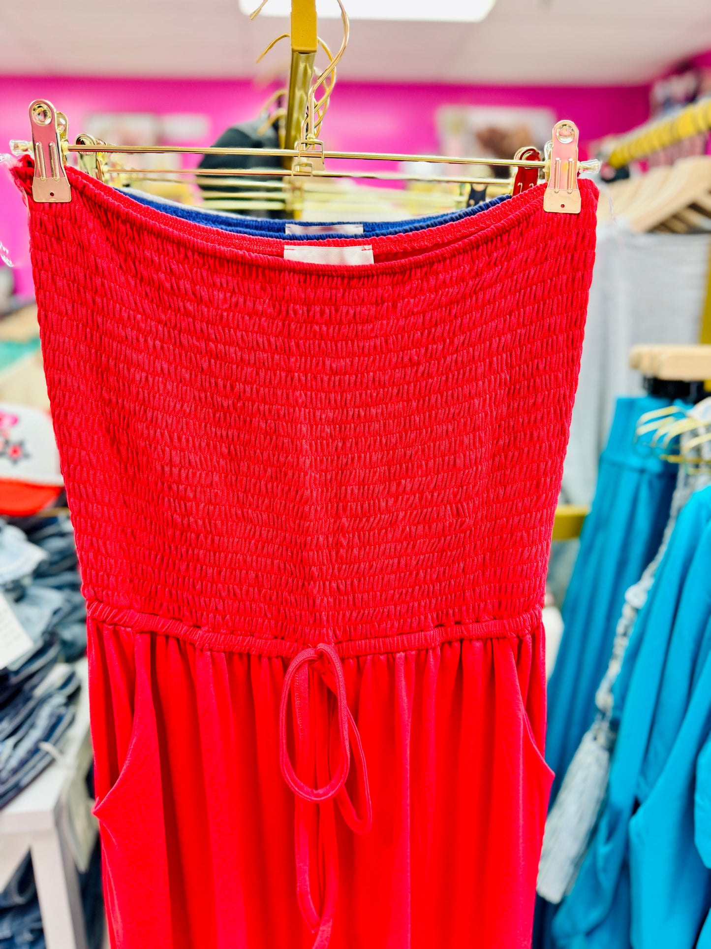 Rumor Goin' Round Smocked Jumpsuit