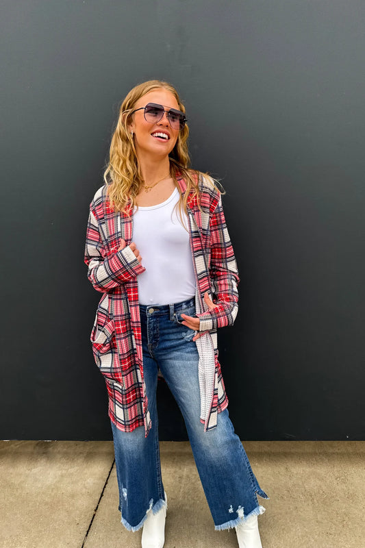 Olivia Christmas Plaid Cardigan