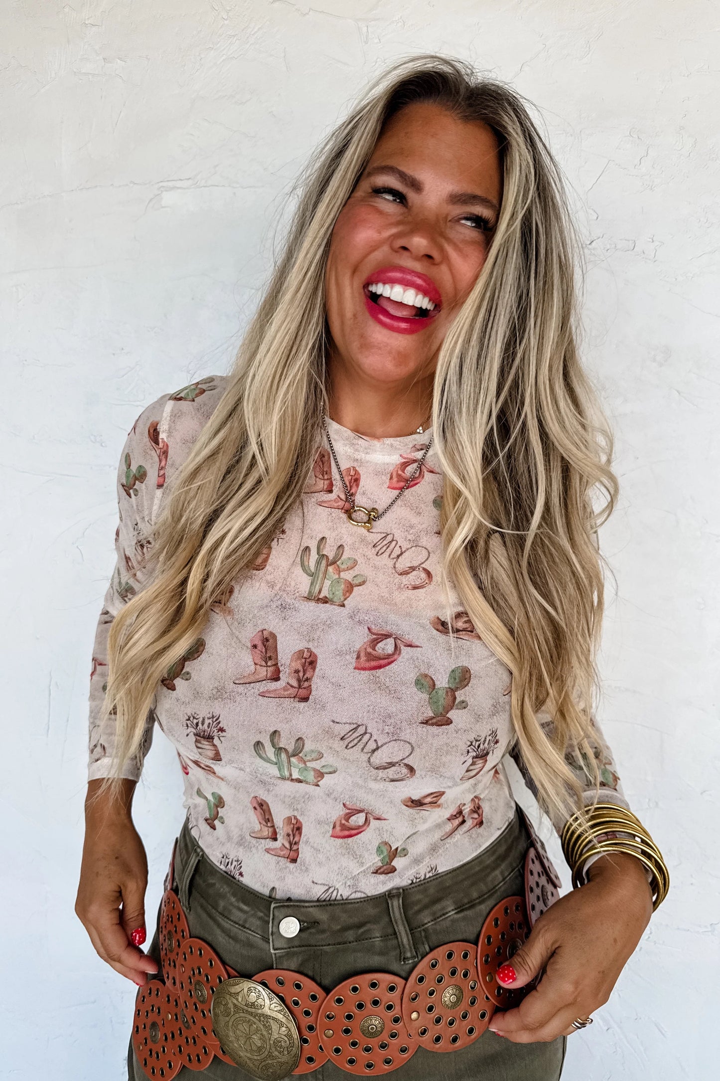 BOOTS & BLOOMS COLLECTION MESH TOPS
