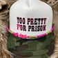 Trucker Ballcap with Beads 46CAMOWHT Too Pretty for Prison