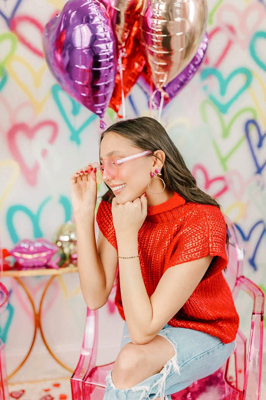 TS Hot Pink Bethany Bow Hoops