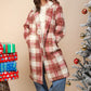 Oversized Plaid Fuzzy Long Coat