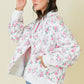 Floral Printed Oversized Quilted Bomber Jacket