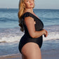 Midnight Glam Ruffle one-piece bathing suit
