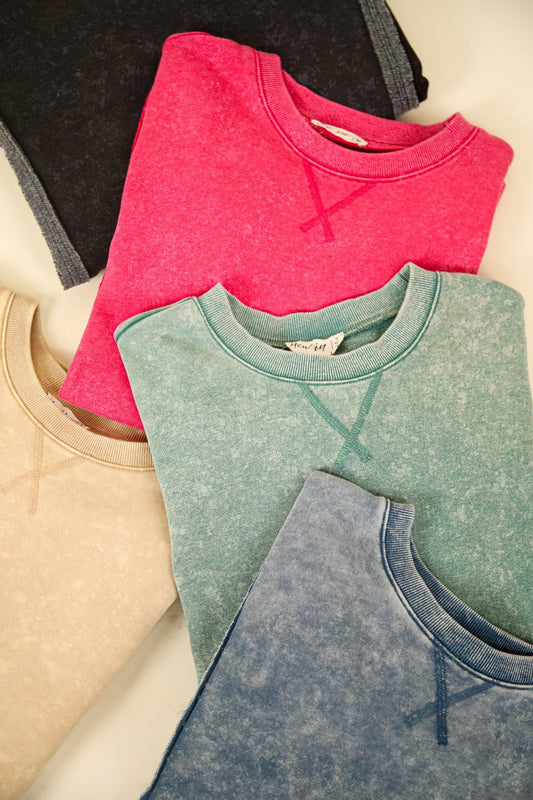 Mineral Washed Knit Top