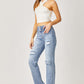 RISEN HIGH RISE WIDE STRAIGHT TRIPPLE BUTTON FLY JEANS