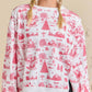 Winter Village Print Pullover