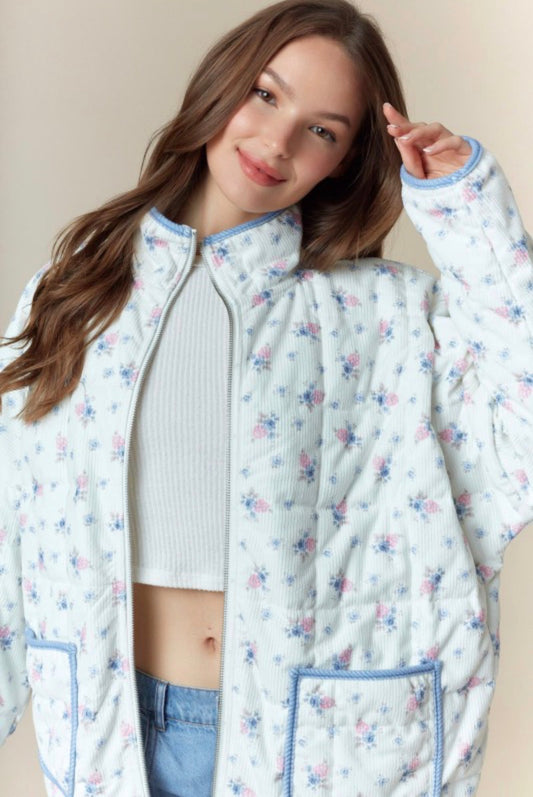 Gale Quilted Floral Corduroy Jacket