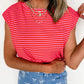 Red Stripe Ribbed Top