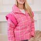 Puffer Jacket With Shoulder Ruffle Detail