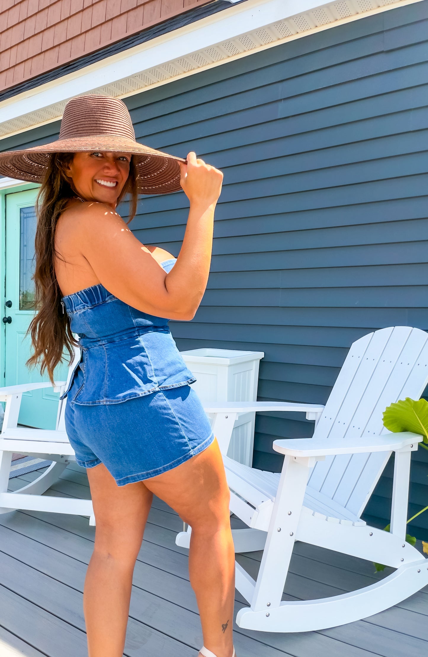 The Boardwalk Denim Romper