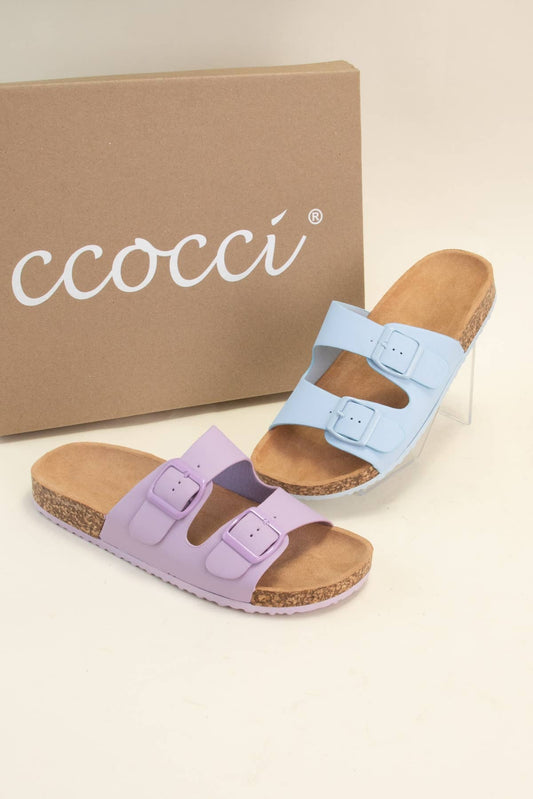 AUDRINA COLOFUL DOUBLE BUCKLE STRAP SANDAL