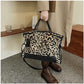 Oversized Leopard Studded Tote