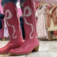 Dolly Pink Bow Tall Boots