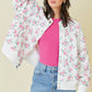 Floral Printed Oversized Quilted Bomber Jacket