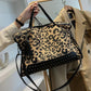 Oversized Leopard Studded Tote