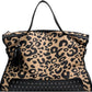 Oversized Leopard Studded Tote