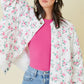 Floral Printed Oversized Quilted Bomber Jacket