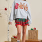 Christmas "HOHOHO" Patchwork Fleece Sweatshirt