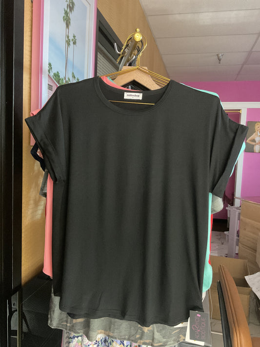 DTY ROUND NECK DOLMAN SHORT SLEEVE KNIT TOP