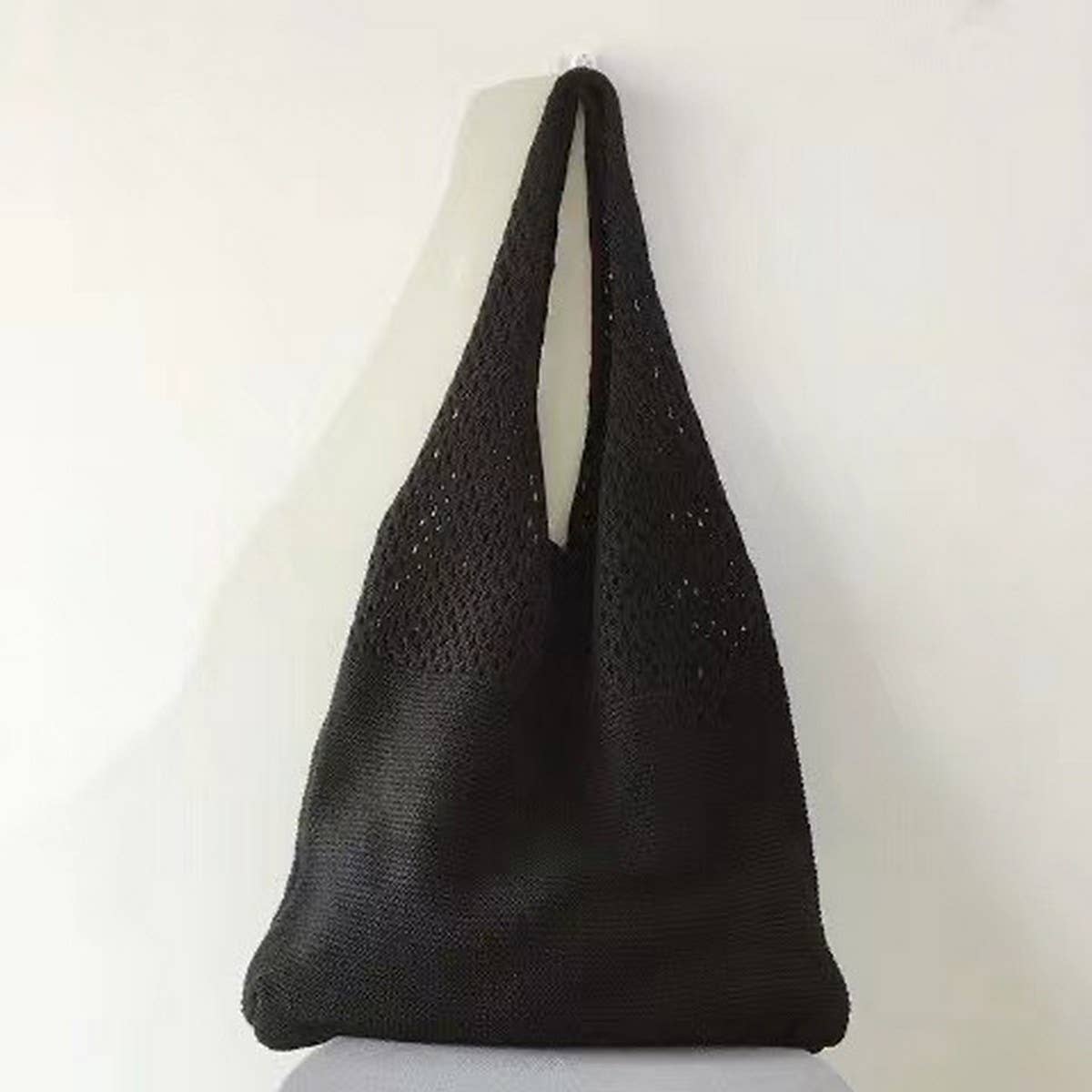 CWAB1952_SOLID COLOR VINTAGE KNIT TOTE BAG