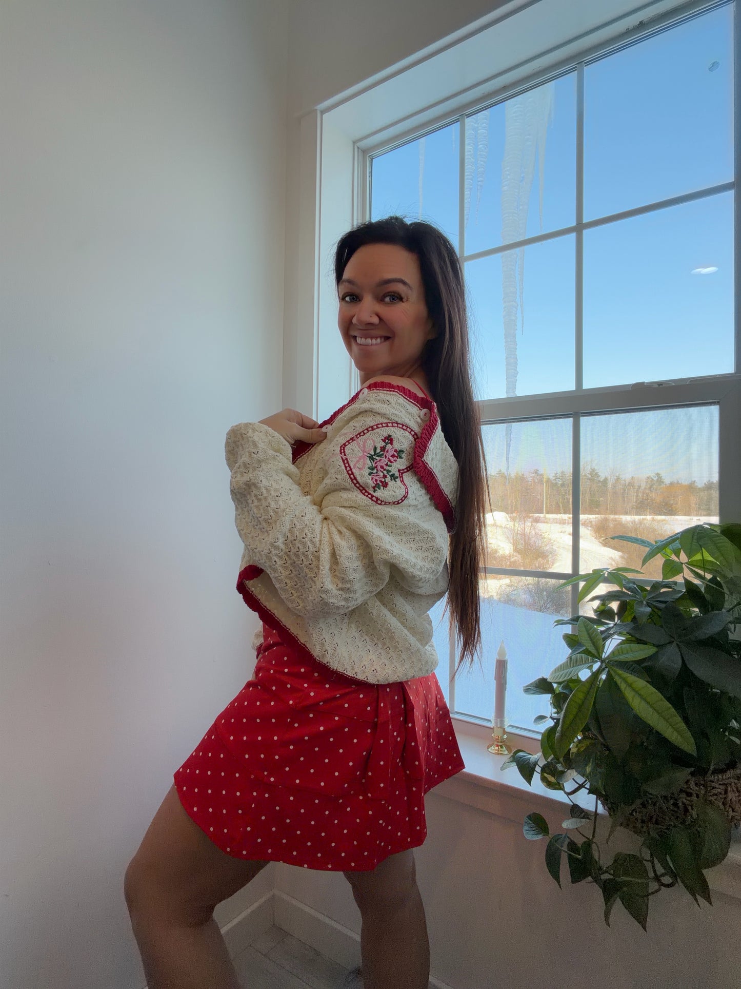 Scarlet Sweetheart Polka Dot Mini Dress ❤️
