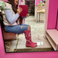 Dolly Pink Bow Tall Boots