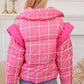 Puffer Jacket With Shoulder Ruffle Detail