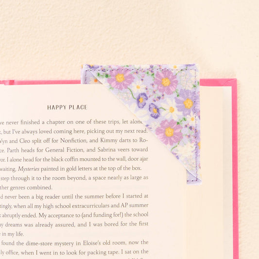 Corner Keeper Fabric Bookmark-Bouquet Beauty Purple