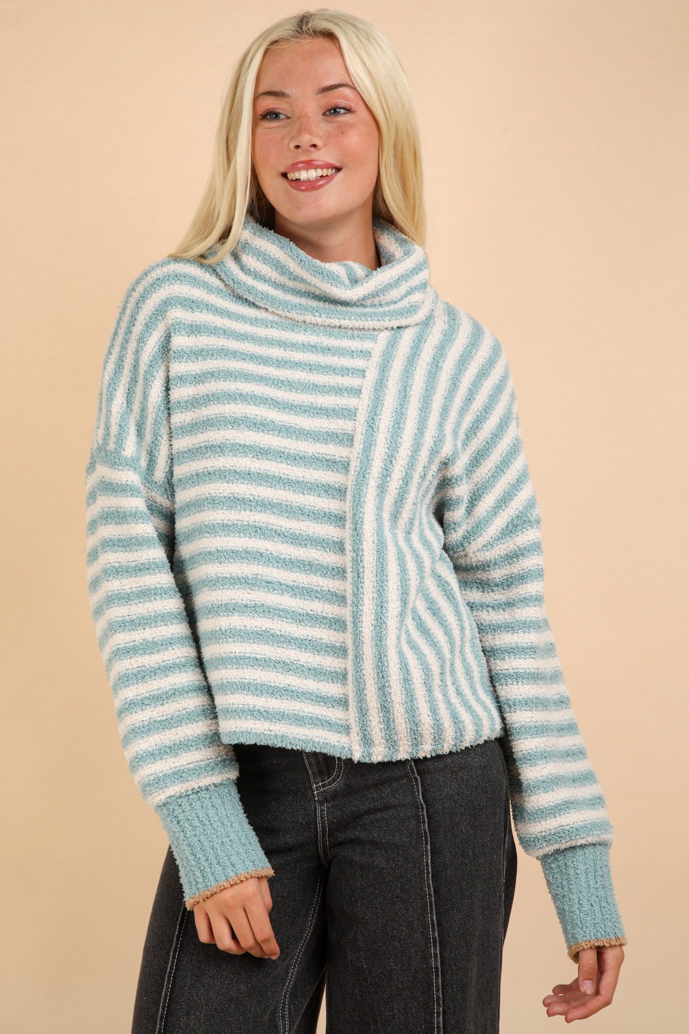 Striped Fuzzy Sweater