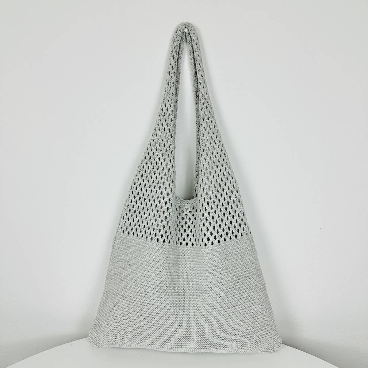 CWAB1952_SOLID COLOR VINTAGE KNIT TOTE BAG