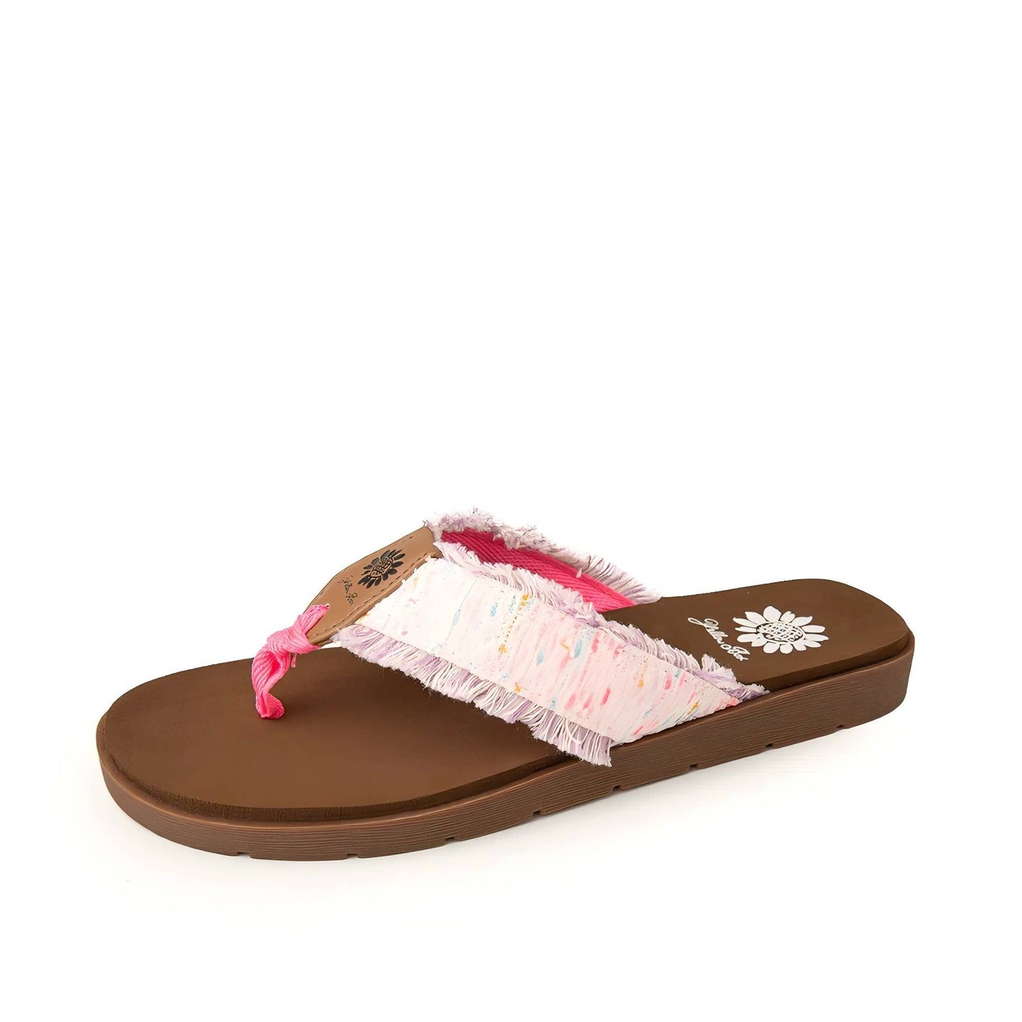FIDITI Fabric Fringe Thong Sandals