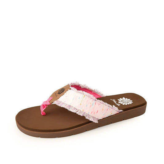FIDITI Fabric Fringe Thong Sandals