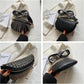 Studded Gold Fringe Fanny Crossbody Bag