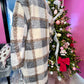 Oversized Plaid Fuzzy Long Coat